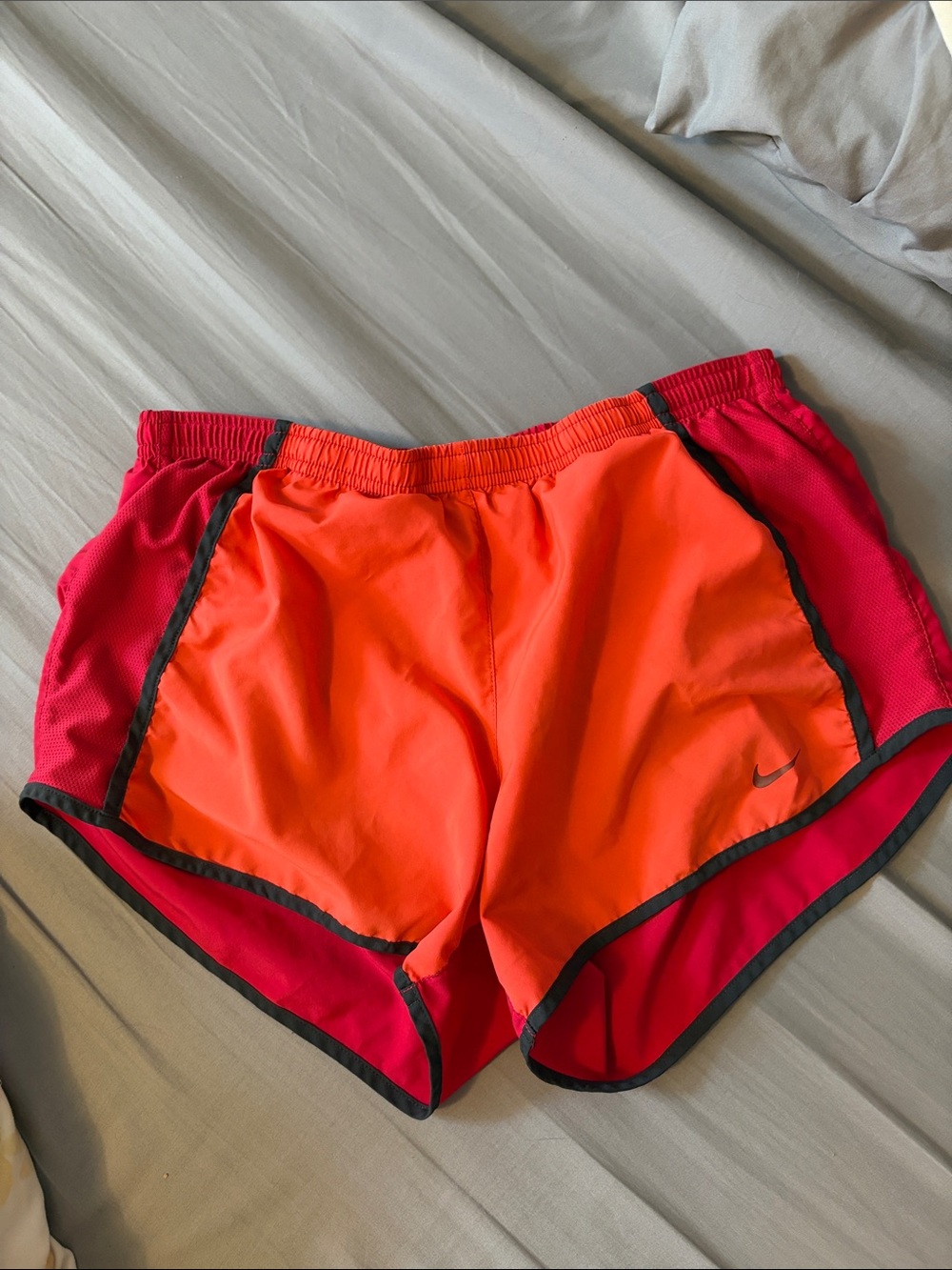 Nike Orange and Pink Women's Athletic Shorts